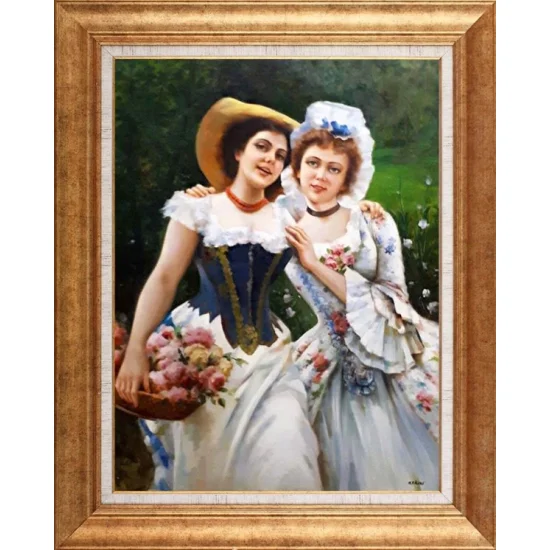 İki İyi Arkadaş Yağlı Boya Tablosu