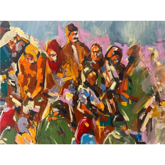 İnsanların Sessiz Şarkısıı Yağlı Boya Tablosu