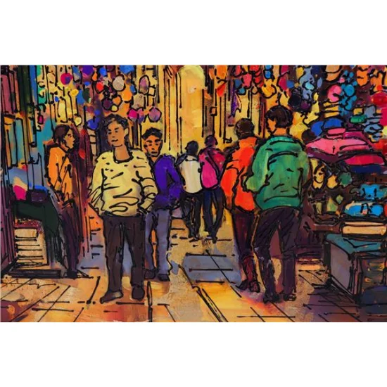 Grand Bazaars Atmosphere Oil Painting