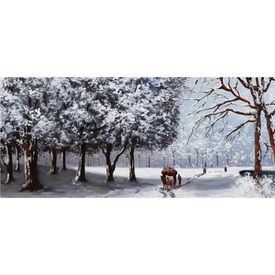 Snow and Forest Oil Painting