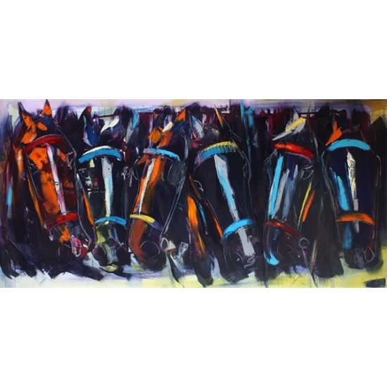 Brotherhood of Horses Oil Painting | Simurg Art Gallery