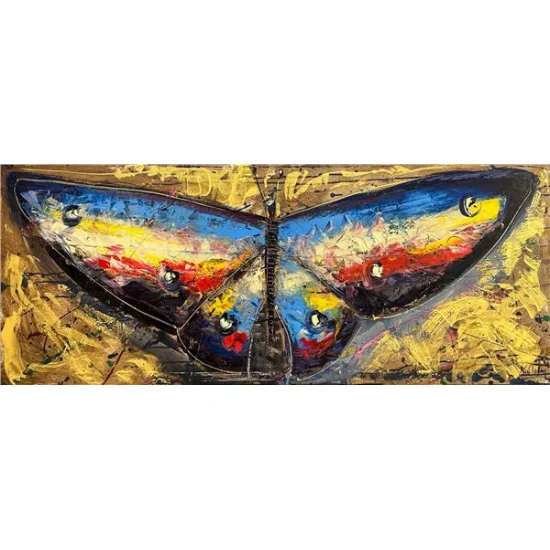 Kelebeğin Zarif Esintisi Yağlı Boya Tablosu