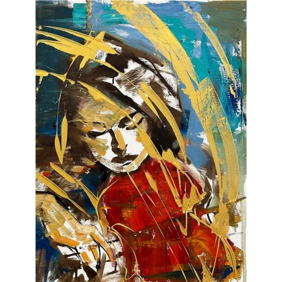 Keman Çalan Yağlı Boya Tablosu