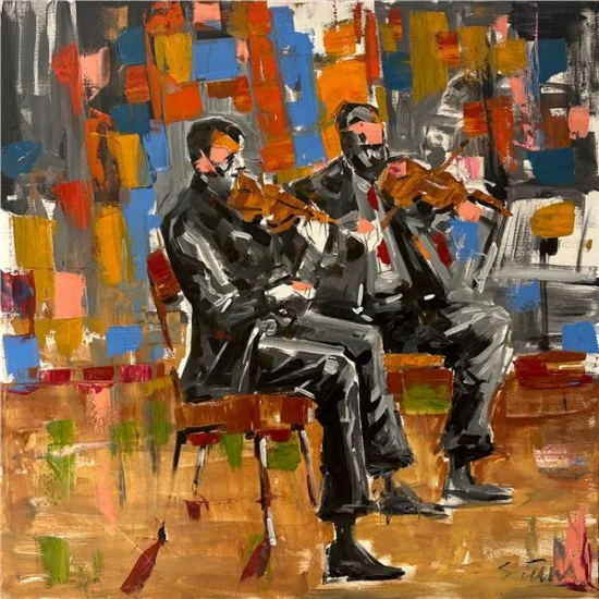 Time of Violinists Oil Painting