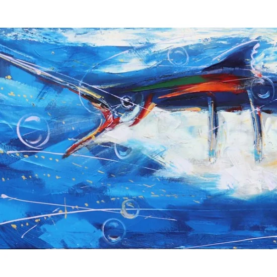 Kılıç Balığı Rüyası Yağlı Boya Tablosu