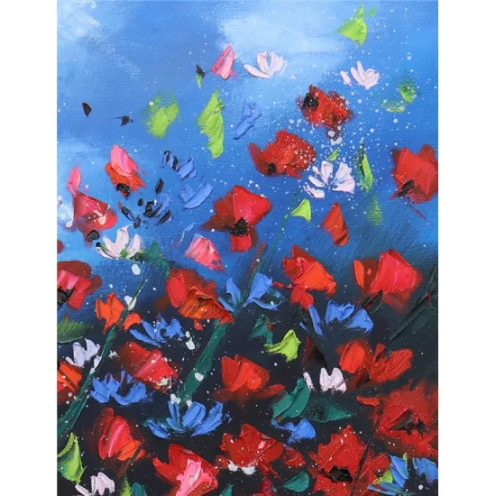 Red Flowers Oil Painting