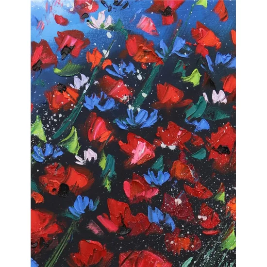 Red Flowers Oil Painting