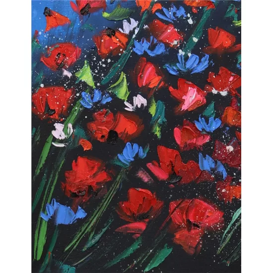 Red Flowers Oil Painting