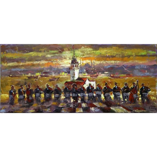 Kız Kulesi Orkestrası Yağlı Boya Tablosu