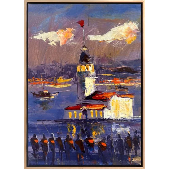 Kız Kulesi Senfonisi Yağlı Boya Tablosu