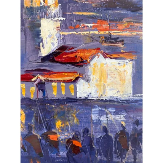 Kız Kulesi Senfonisi Yağlı Boya Tablosu