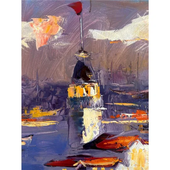 Kız Kulesi Senfonisi Yağlı Boya Tablosu