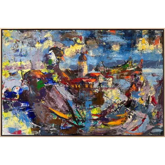 The Maidens Tower and Pigeons Oil Painting