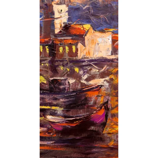 Kız Kulesi ve Tekneler Yağlı Boya Tablosu