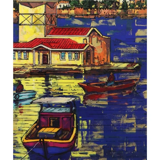 Kız Kulesi ve İstanbul Yarımadası Yağlı Boya Tablosu