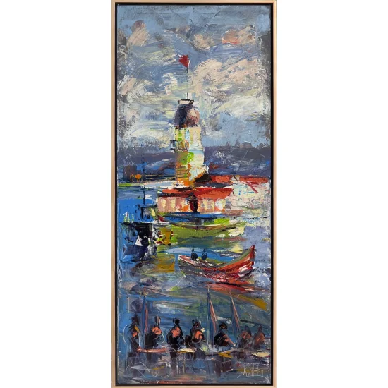 Infinite Blue Fairy Tale Oil Painting | Simurg Art Gallery