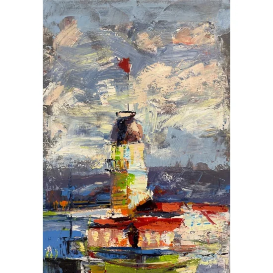 Infinite Blue Fairy Tale Oil Painting | Simurg Art Gallery