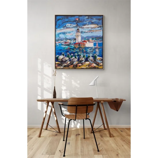 Tower Dancing with the Birds Oil Painting | Simurg Art Gallery