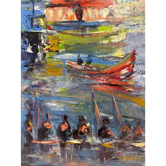 Infinite Blue Fairy Tale Oil Painting | Simurg Art Gallery