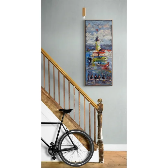 Infinite Blue Fairy Tale Oil Painting | Simurg Art Gallery