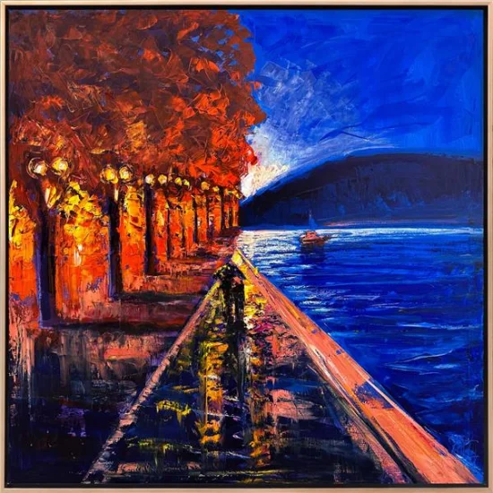 Red Blue Oil Painting