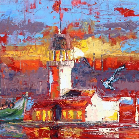 Kule Aşıkları Yağlı Boya Tablosu