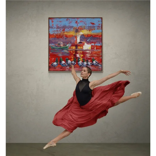 Kule Aşıkları Yağlı Boya Tablosu