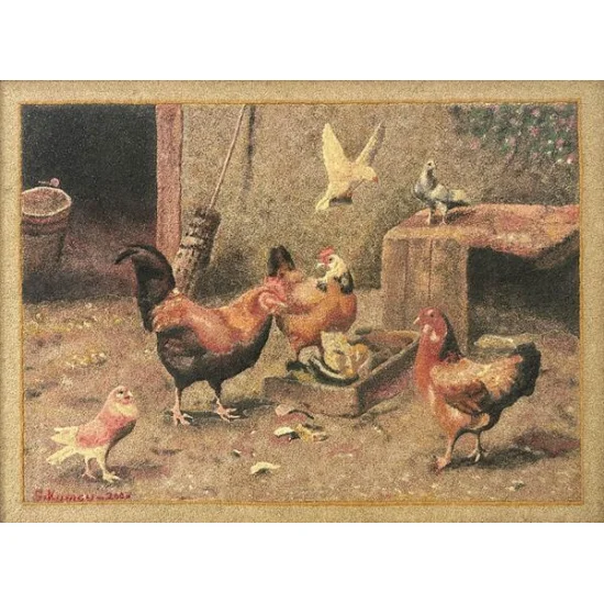 In the Poultry Oil Painting