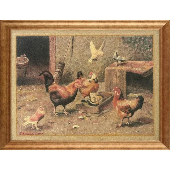 In the Poultry Oil Painting