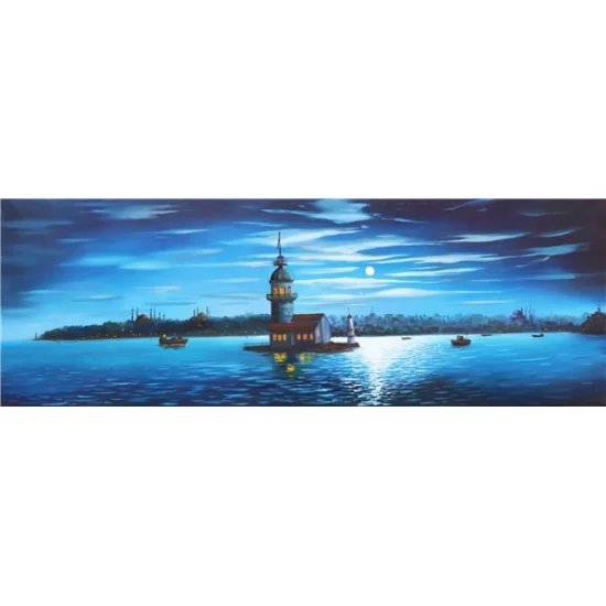 Mehtapta Kız Kulesi Yağlı Boya Tablosu