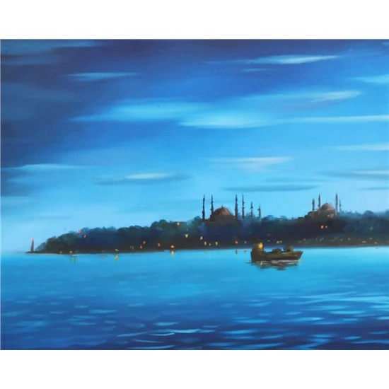 Mehtapta Kız Kulesi Yağlı Boya Tablosu