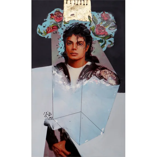 Pop Kralının Portresi Michael Jackson Yağlı Boya Tablosu