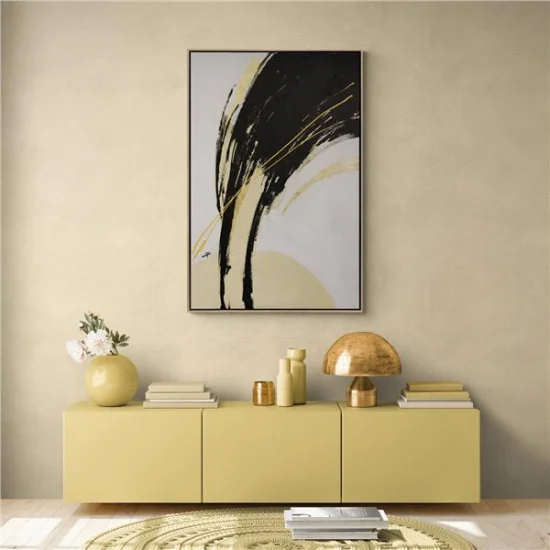 Modern Black to Abstract Oil Painting