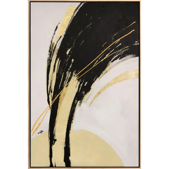 Modern Black to Abstract Oil Painting