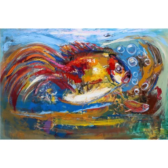 Happy Fish Oil Painting