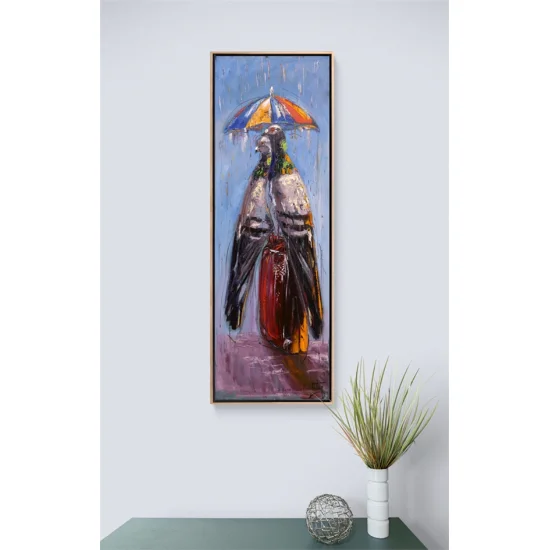 Pigeons Love in Rain Oil Painting