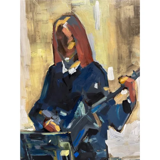 Müzik Dersi Zamanı Yağlı Boya Tablosu