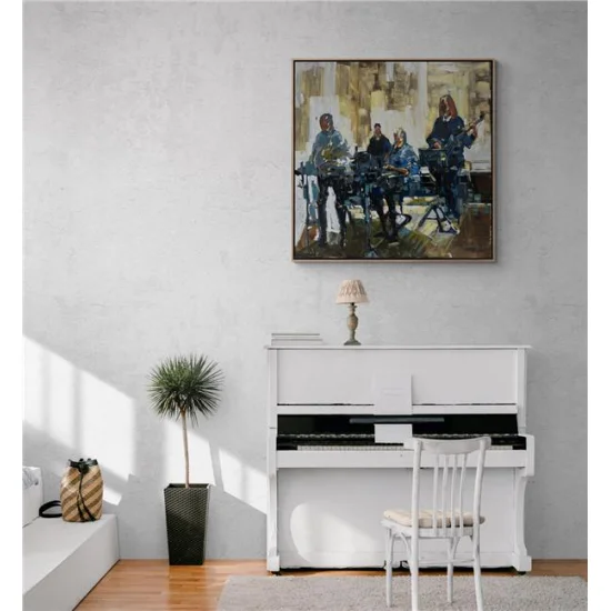 Müzik Dersi Zamanı Yağlı Boya Tablosu