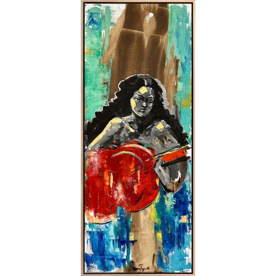 Gitaristin Duygusal Akorları Yağlı Boya Tablosu