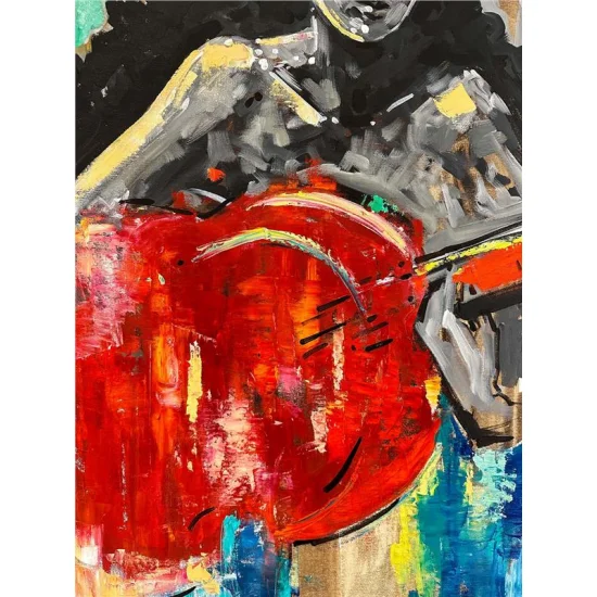 Gitaristin Duygusal Akorları Yağlı Boya Tablosu