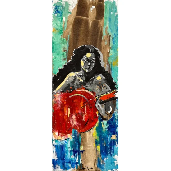 Gitaristin Duygusal Akorları Yağlı Boya Tablosu