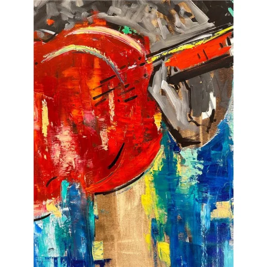 Gitaristin Duygusal Akorları Yağlı Boya Tablosu