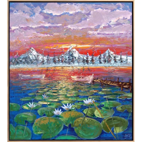 Su Güzeli Nilüferler Yağlı Boya Tablosu