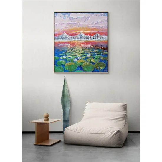 Su Güzeli Nilüferler Yağlı Boya Tablosu