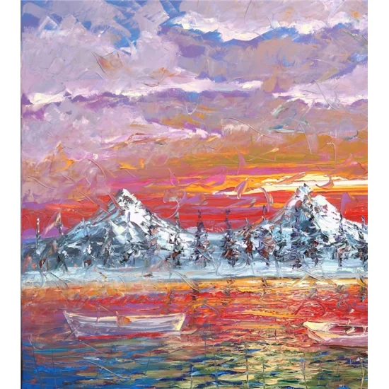 Su Güzeli Nilüferler Yağlı Boya Tablosu