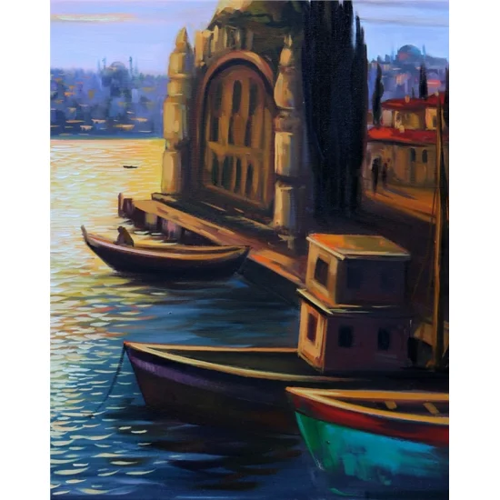 Ortaköy Mosque with Bosphorus View Oil Painting