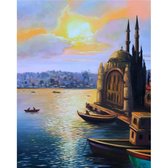 Ortaköy Mosque with Bosphorus View Oil Painting
