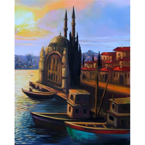 Ortaköy Mosque with Bosphorus View Oil Painting