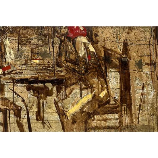 Masanın Gizemli Hikayesi Yağlı Boya Tablosu