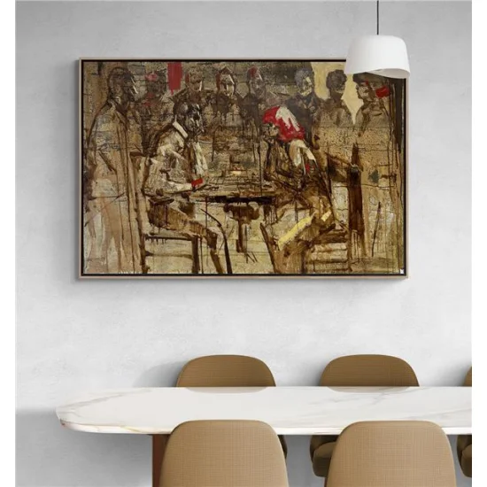 Masanın Gizemli Hikayesi Yağlı Boya Tablosu